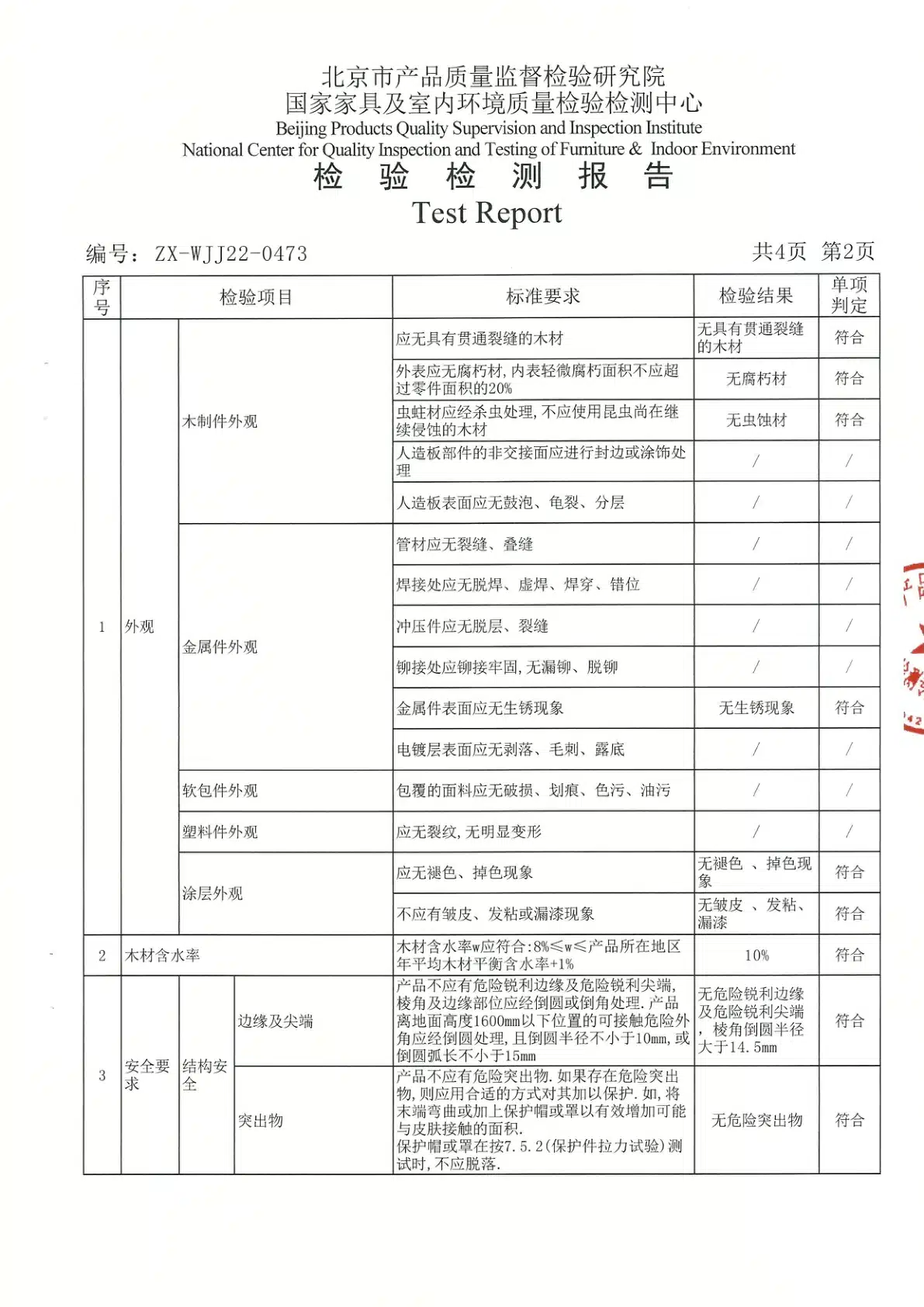 2022年儿童床检测报告预览图