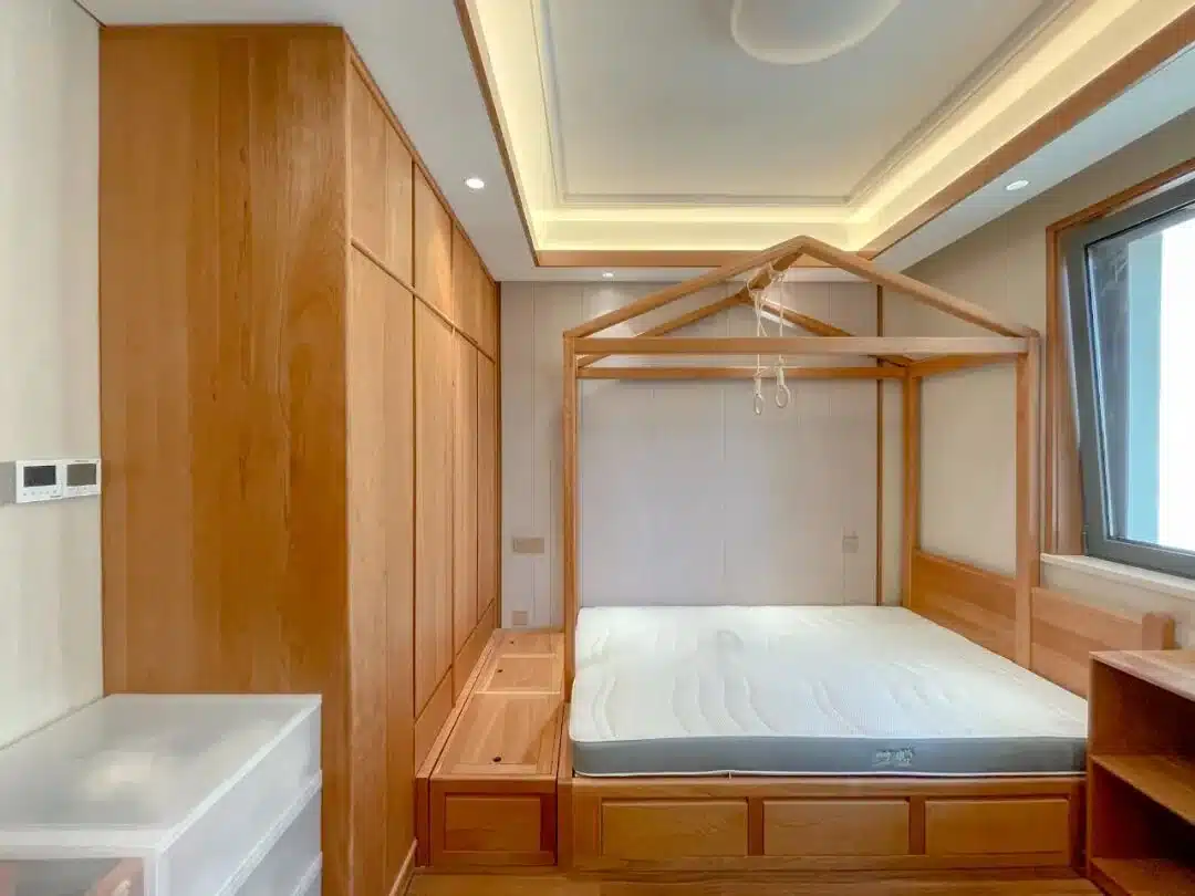 帝都140㎡四居樱桃木全屋订，榻榻米上造木屋也太可了吧！